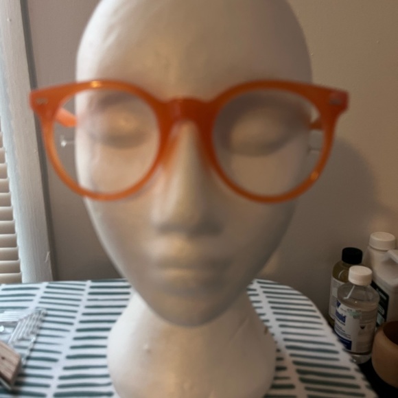 Orange, round eyeglasses, frames, new, ready for lenses, retro eyeglasses - Picture 2 of 13